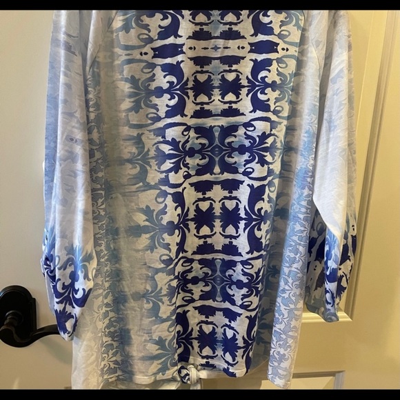 Chico’s Bling Shirt with Tie Chicos Size 3 or XL - Picture 3 of 3